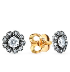 золотые серьги с бриллиантами