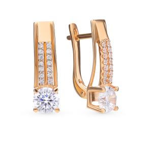 золотые серьги с фианитами