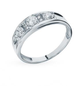 серебряное кольцо с фианитами