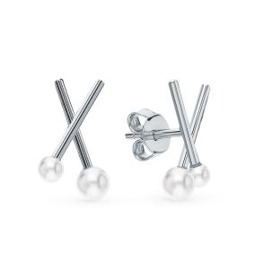 серебряные серьги с жемчугом