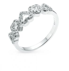 серебряное кольцо с фианитами