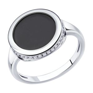 серебряное кольцо с керамикой и фианитами SOKOLOV 94014590