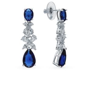 стальные серьги с алпанитом и фианитами