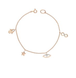 золотой браслет с фианитами