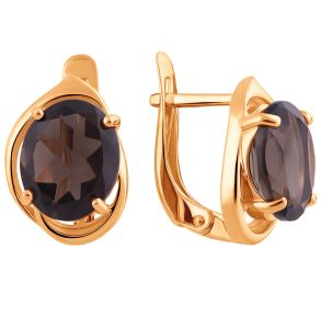 золотые серьги с раухтопазами