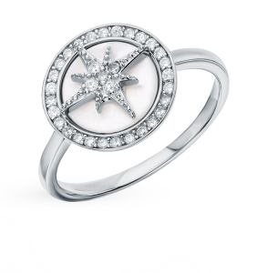 серебряное кольцо с фианитами