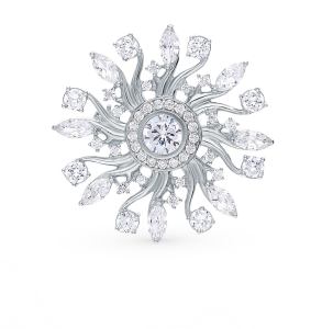 серебряная брошь с фианитами