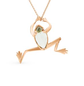 золотая подвеска с аметистом и фианитами