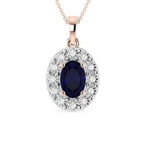 золотая подвеска с сапфирами и бриллиантами