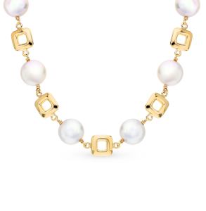 золотое шейное украшение с жемчугом