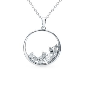 серебряное шейное украшение с фианитами