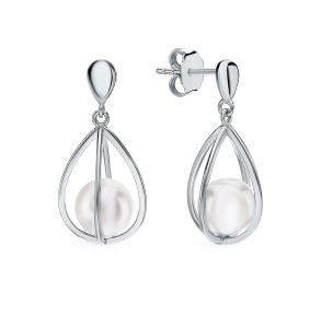 серебряные серьги с жемчугом