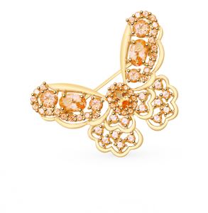 золотая брошь с топазами SOKOLOV 740237*