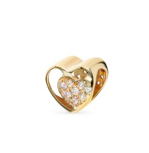 Золотая подвеска-шарм с фианитами