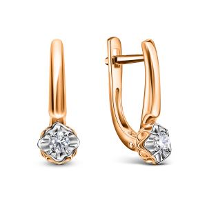 золотые серьги SUNLIGHT «Бриллианты Якутии»