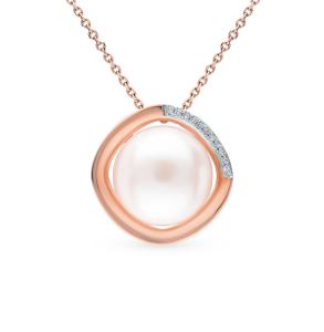 золотая подвеска с жемчугом и бриллиантами