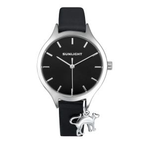 Женские часы с подвеской на кожаном ремне