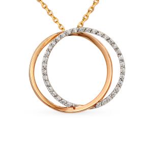 золотая подвеска с фианитами