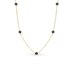 золотое шейное украшение с ониксом