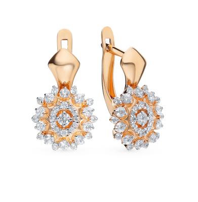 Золотые серьги с фианитами