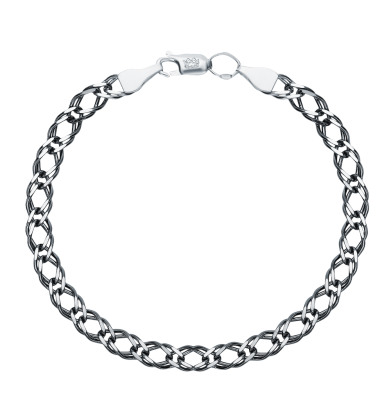 Серебряный браслет SUNLIGHT Ср925BSС-106707021: белое и чёрное серебро 925пробы — купить в интернет-магазине Санлайт, фото, артикул 110321