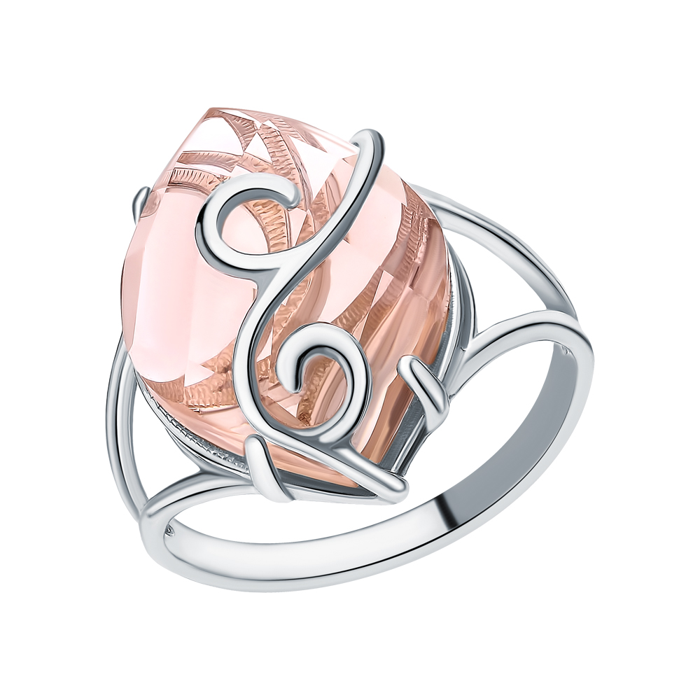 Серебряное кольцо с кварцами плавлеными в Краснодаре