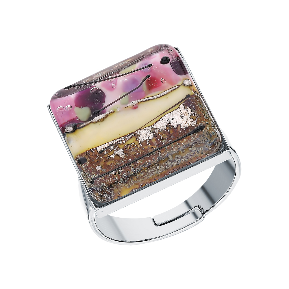 Стальное кольцо с муранским стеклом в Самаре