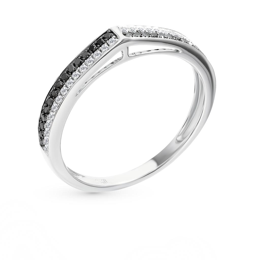 Золотое кольцо с чёрными бриллиантами в Краснодаре