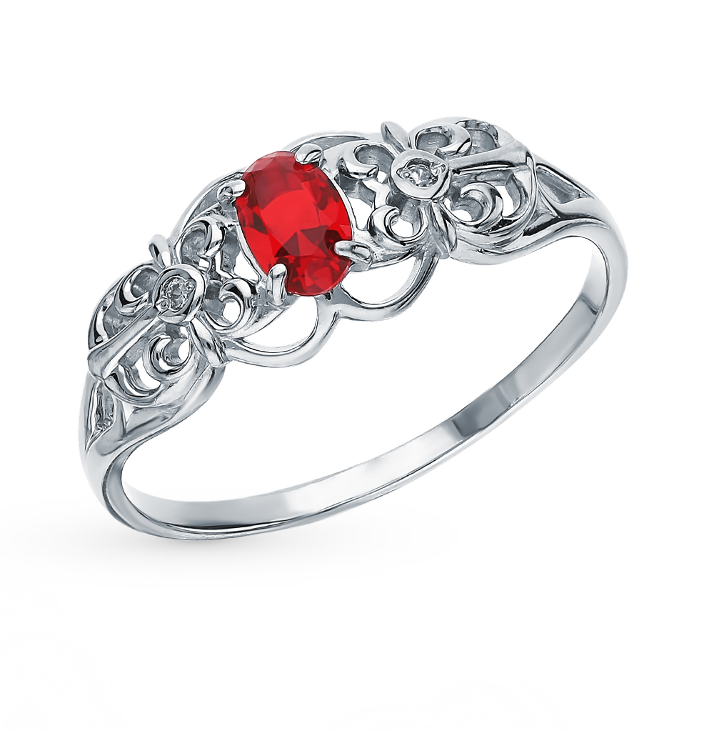 Фото «Серебряное кольцо с фианитами и рубеллитами»