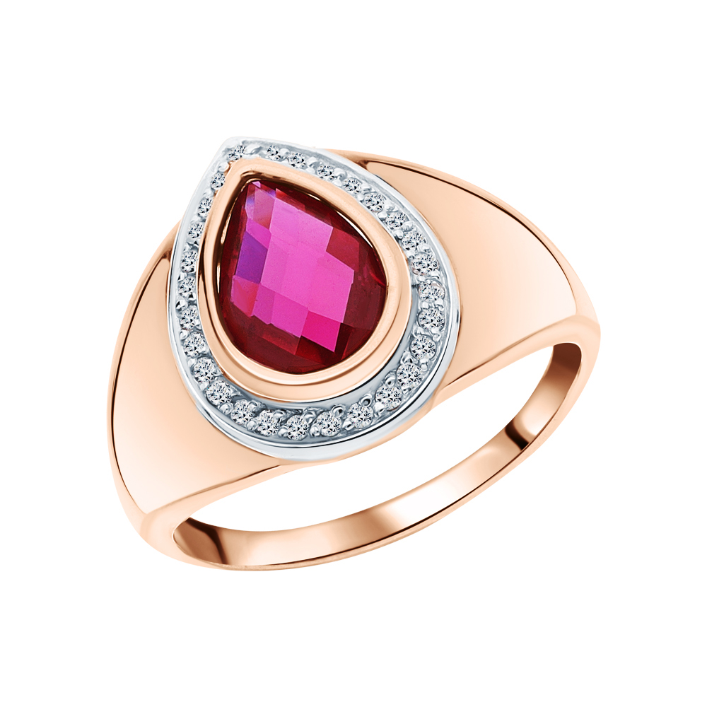 Фото «Золотое кольцо с рубином и бриллиантами»