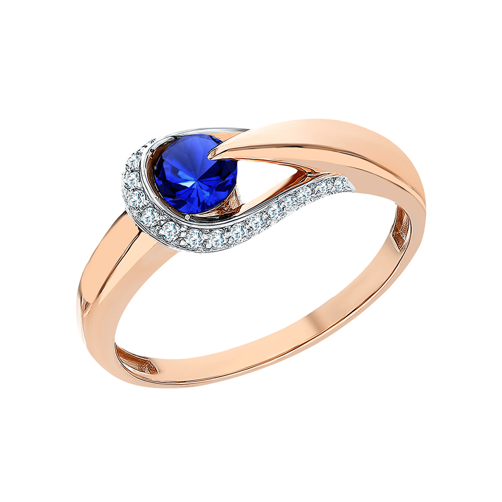 Фото «Золотое кольцо с сапфиром и бриллиантами»