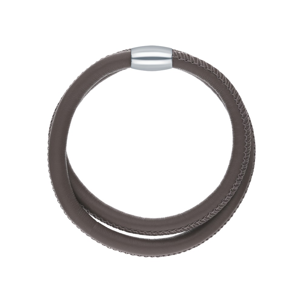Фото «Кожаный браслет со стальной вставкой»