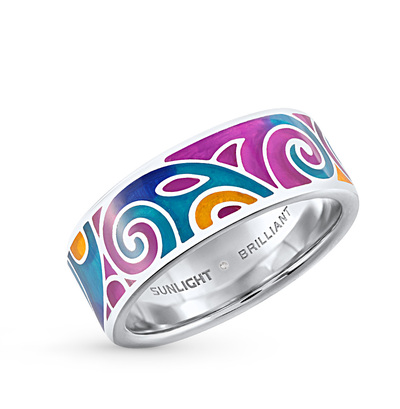 Серебряное кольцо с эмалью и бриллиантами в Самаре