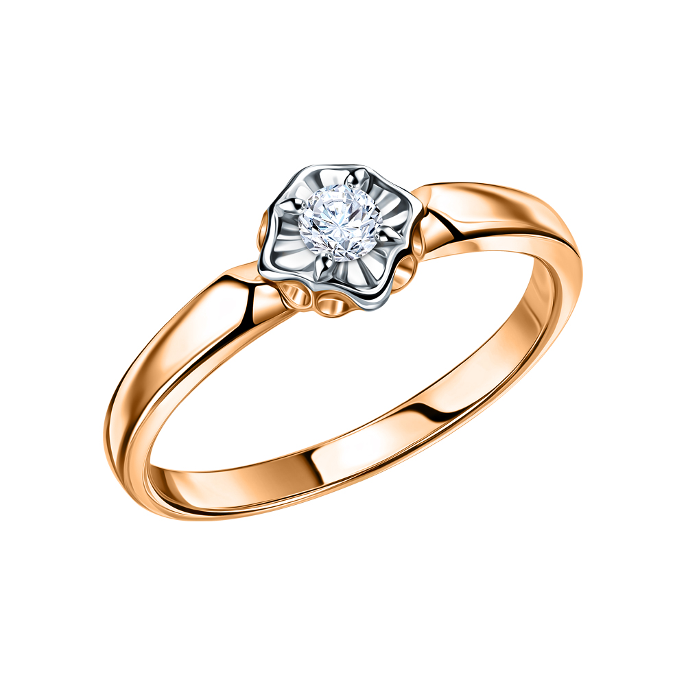 Золотое кольцо с бриллиантом в Новосибирске