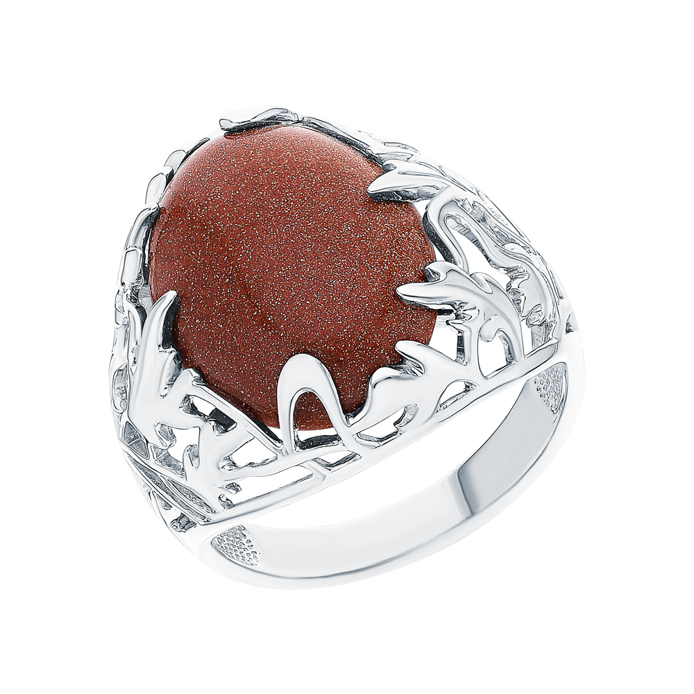 Серебряное кольцо с авантюрином в Краснодаре