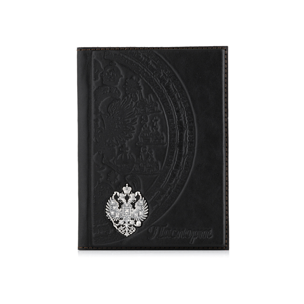 Кожаная обложка для документов с серебряной вставкой в Краснодаре