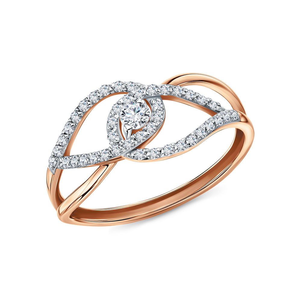 Золотое кольцо с фианитами в Екатеринбурге