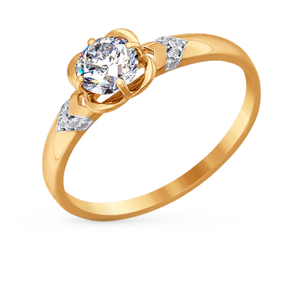 Золотое кольцо с фианитами SOKOLOV 016545* в Санкт-Петербурге