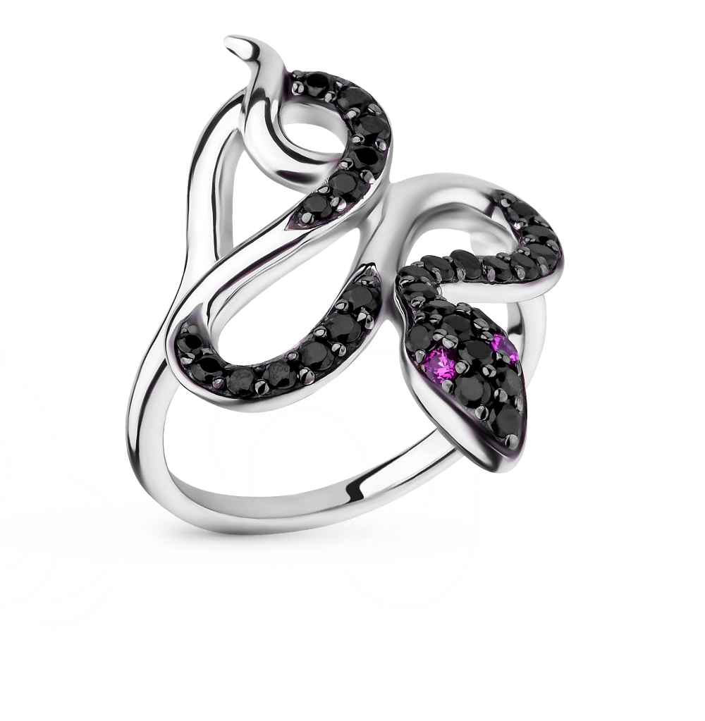 Фото «Серебряное кольцо со шпинелью и рубинами»