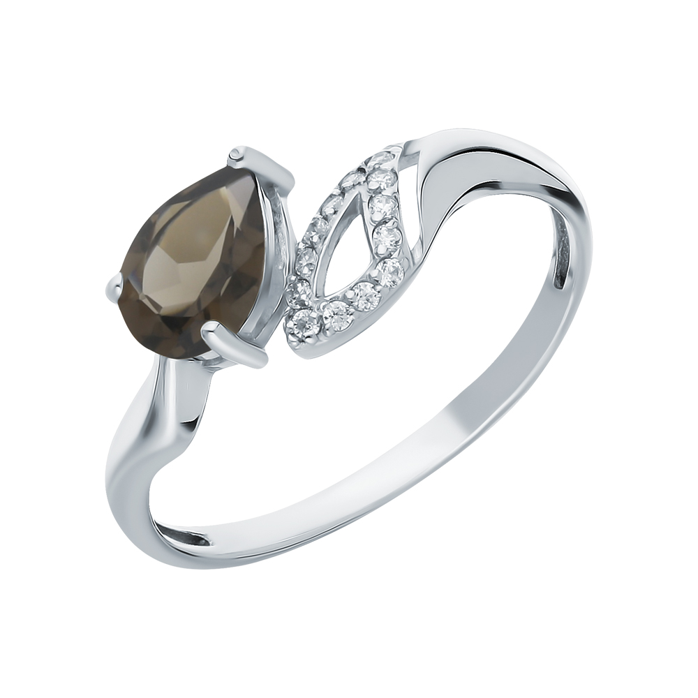 Серебряное кольцо с фианитами и раухтопазами в Санкт-Петербурге