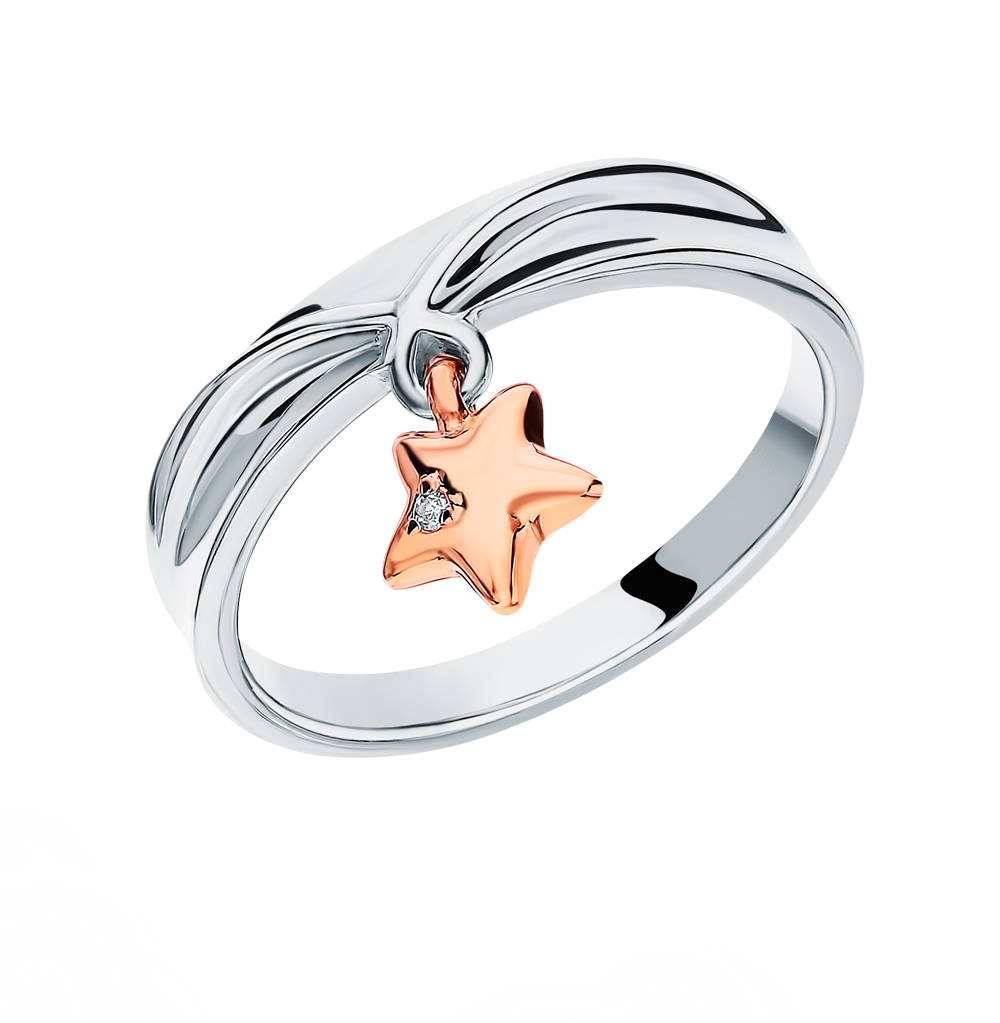 Серебряное кольцо с бриллиантом в Новосибирске