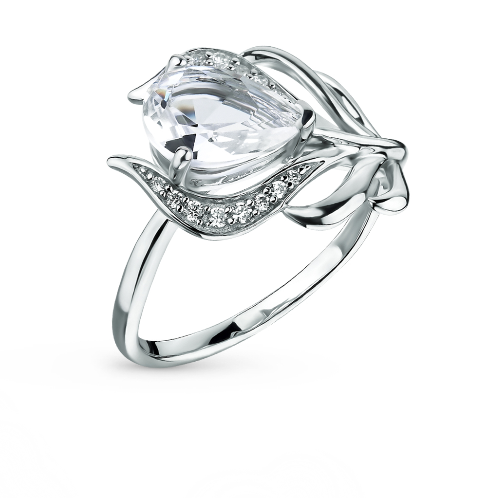 Фото «Серебряное кольцо с фианитами и алпанитом»