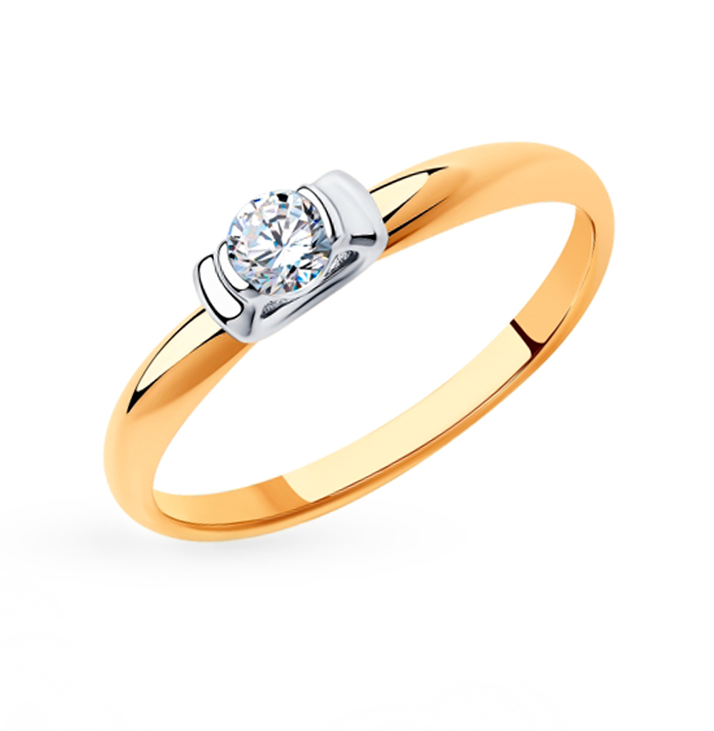 Золотое кольцо с фианитами SOKOLOV 018312 в Краснодаре