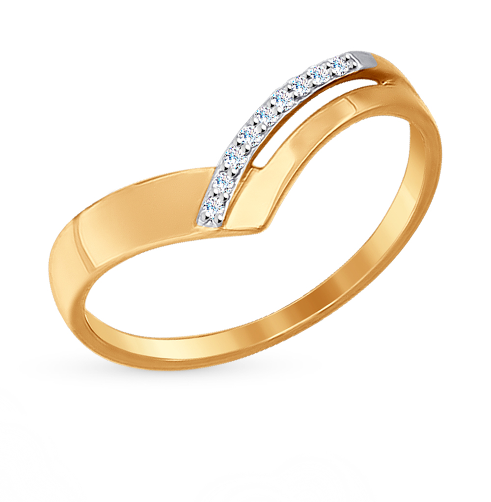 Золотое кольцо с фианитами SOKOLOV 017223* в Новосибирске