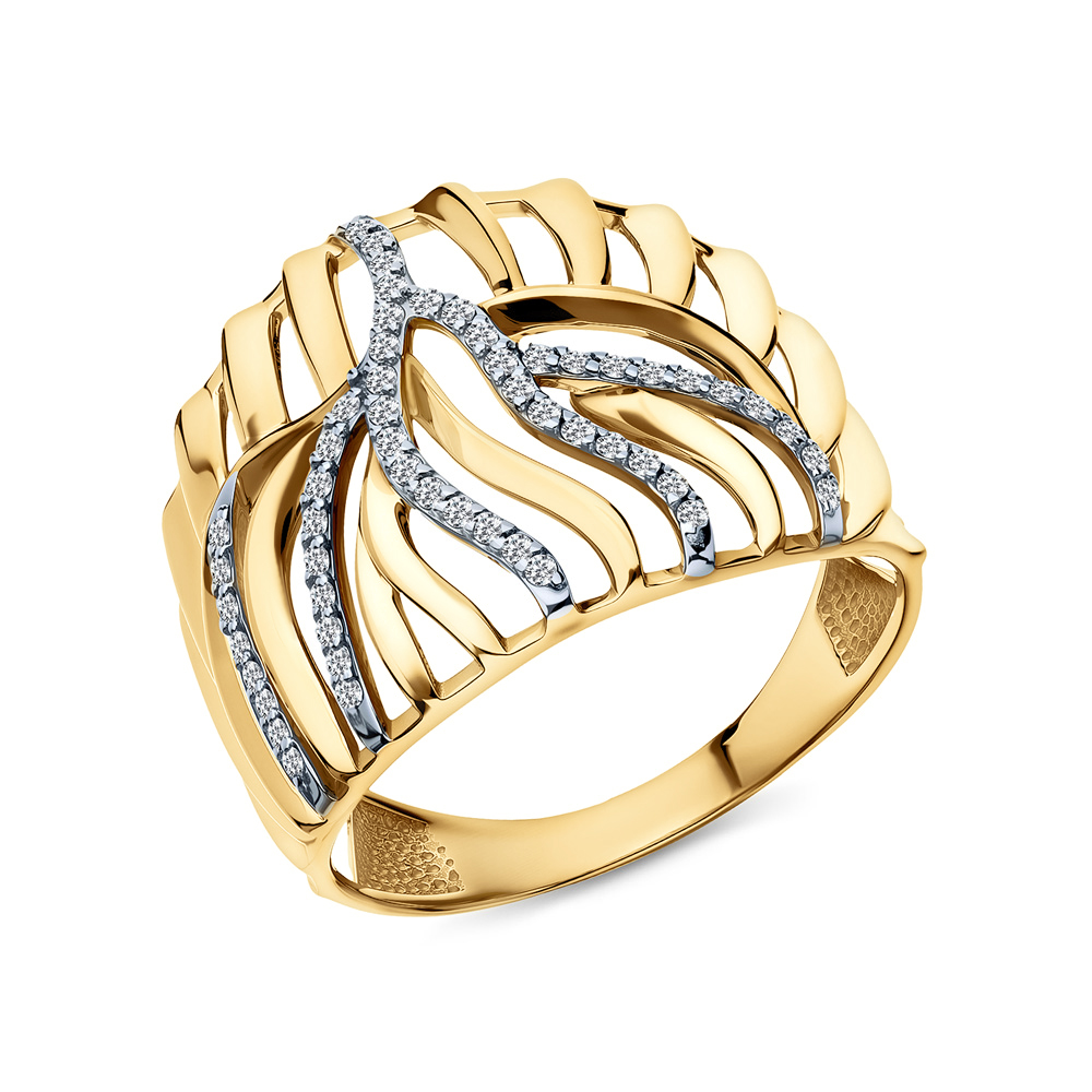Золотое кольцо с фианитами в Екатеринбурге