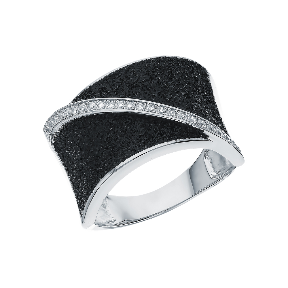 Серебряное кольцо с кубическим цирконием и глиттером в Самаре