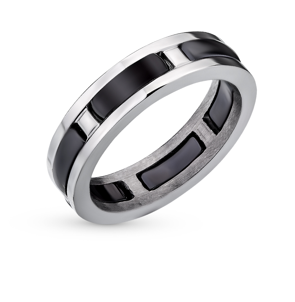 Фото «Стальное кольцо с керамикой»