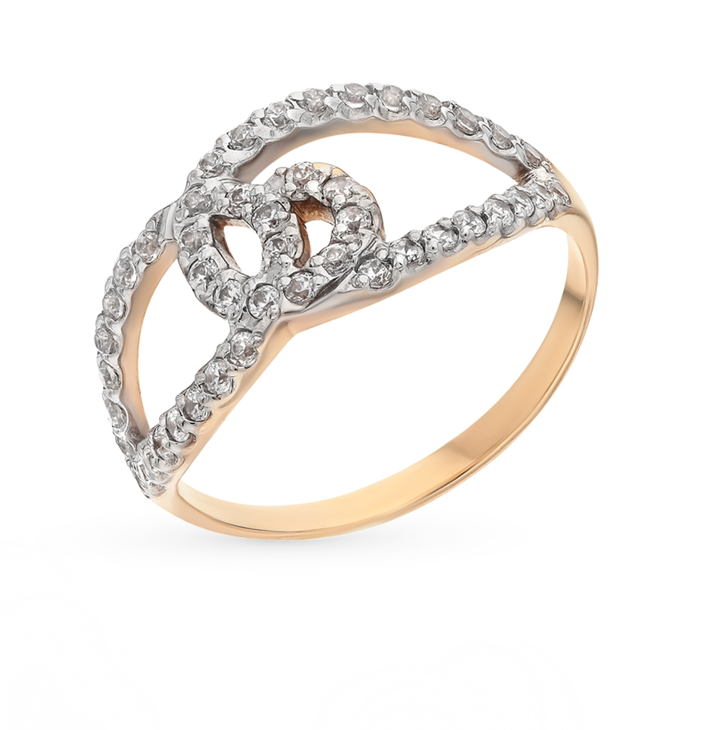 Золотое кольцо с фианитами