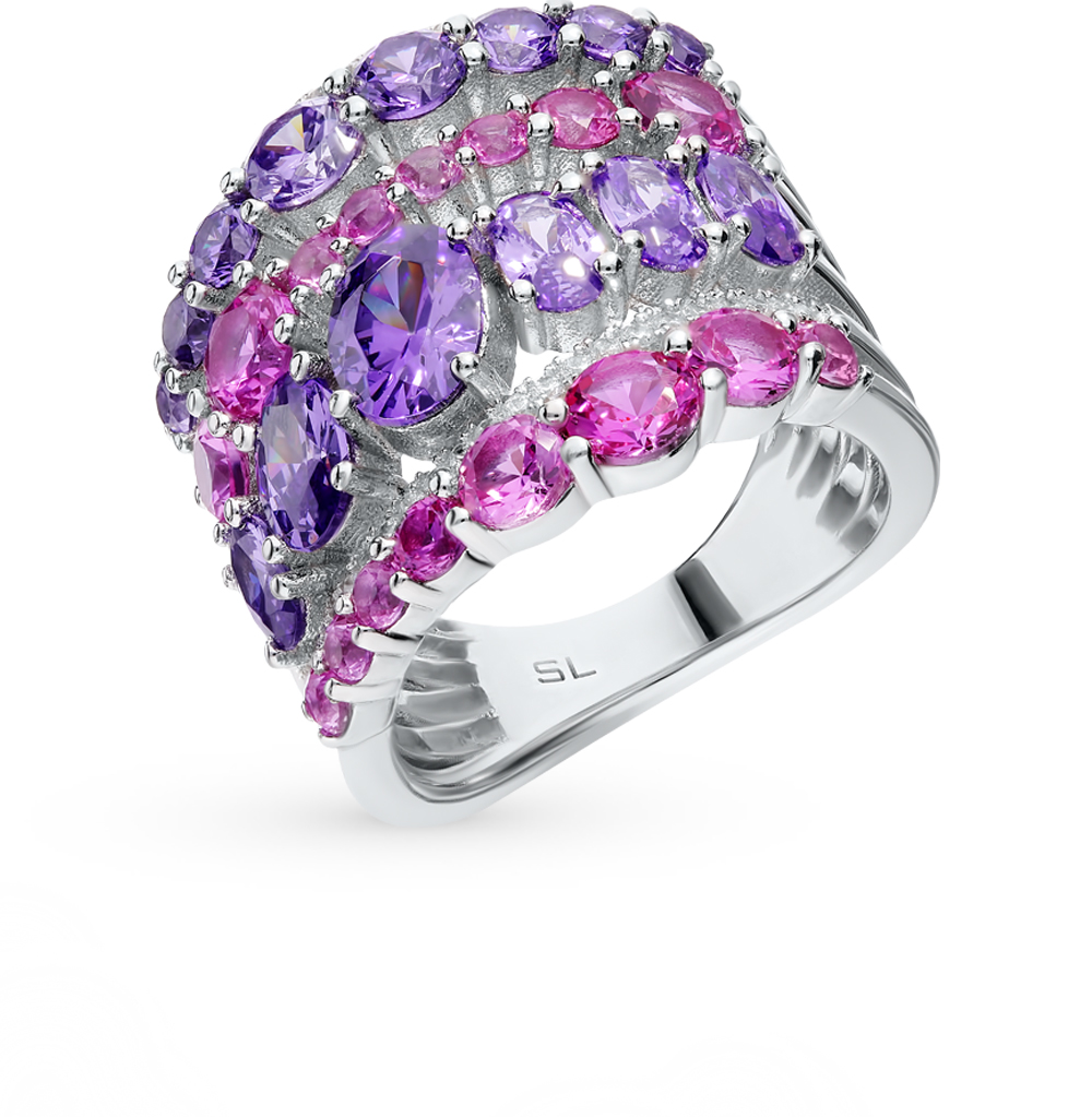 Санлайт серебряные кольца женские с камнями фото