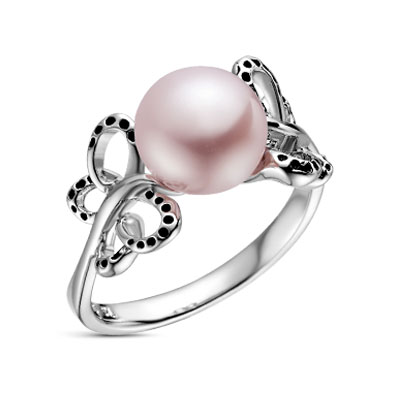 Фото «Серебряное кольцо с эмалью и жемчугом»
